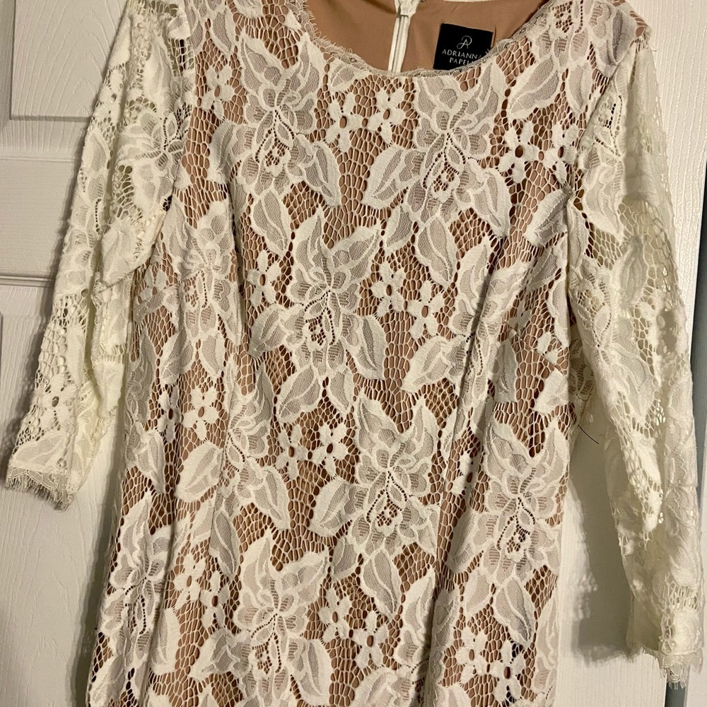 Adrianna Papell quarter sleeve knee length dress.